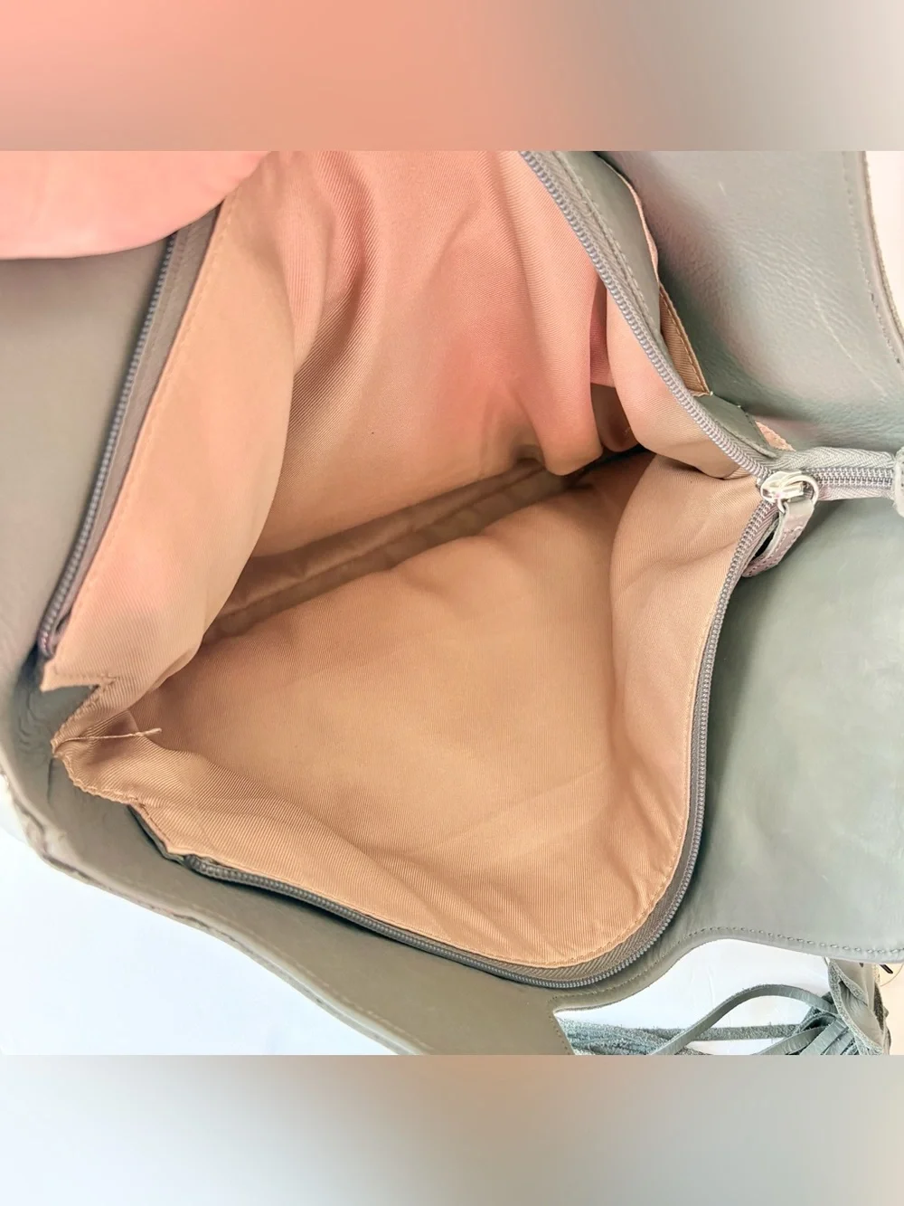 The Sak Back to Bali Gray Leather Hobo Bag Purse